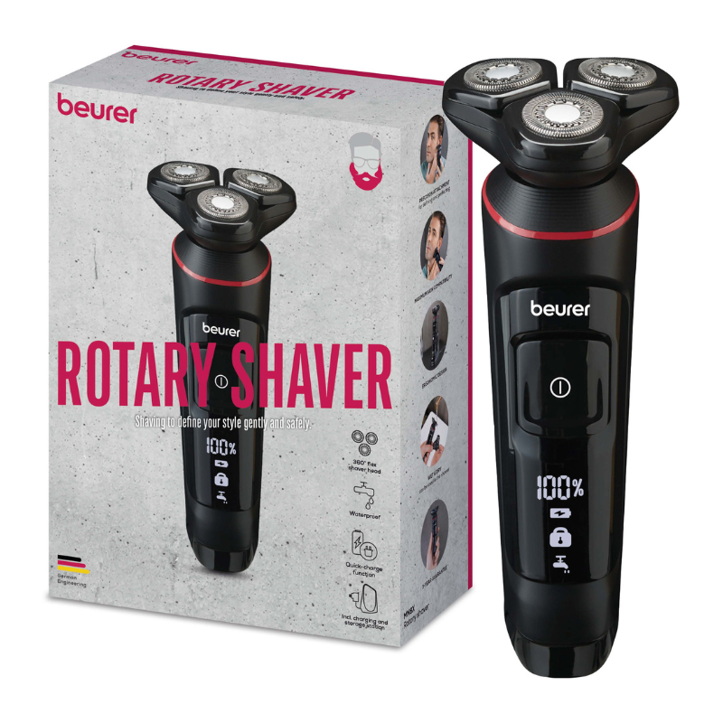 BEURER RASOIR ROTATIF AVEC TETE DE COUPE FLEXIBLE ETANCHE MN8X REF NR 102.54