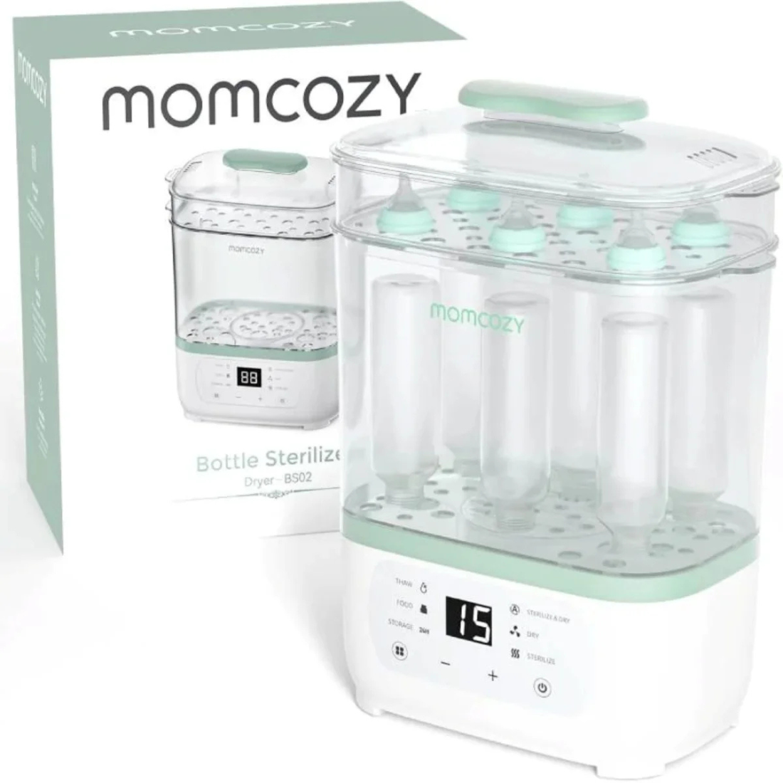 MOMCOZY STERILISATEUR & SECHEUR DE BIBERONS 8-EN-1 BS002