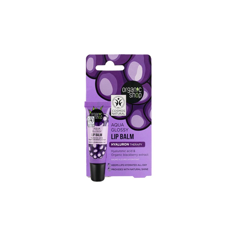 ORGANIC SHOP AQUA GLOSSY LIP BALM 10ML