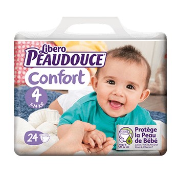 PEAUDOUCE CONFORT COUCHE BEBE 9-18 KG TAILLE 4 24 UNITES