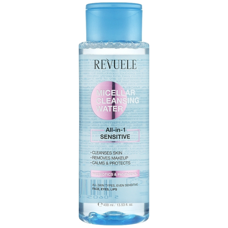 REVUELE EAU MICELLAIRE DEMAQUILLANTE TOUT EN 1 PEAUX SENSIBLES 400ML
