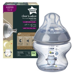 TOMMEE TIPPEE CLOSER TO NATURE BIBERON CHOUETTE GRIS 3M+ 340ML