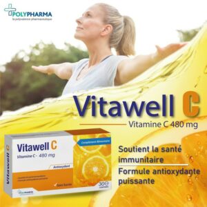 POLYPHARMA VITAWELL C VITAMINE C 480 MG 30 COMPRIMES