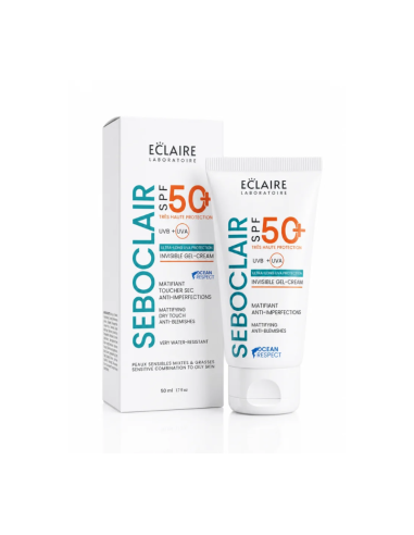 ECLAIRE Seboclair – Écran Invisible SPF50+ Peaux Sensibles Mixtes à Grasses 50 ml