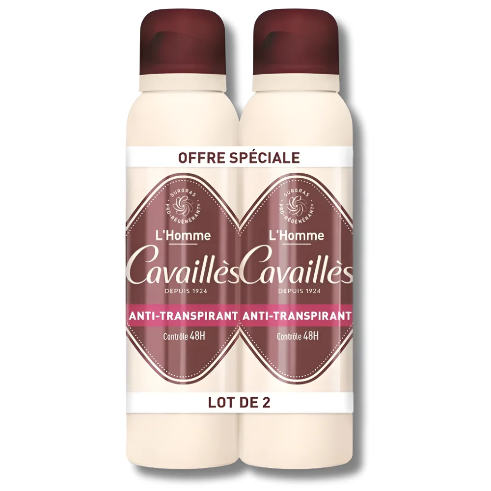 ROGÉ CAVAILLÈS - LOT DE 2 ABSORB+ 48H HOMME ANTI-TRANSPIRANT SPRAY 150 ML